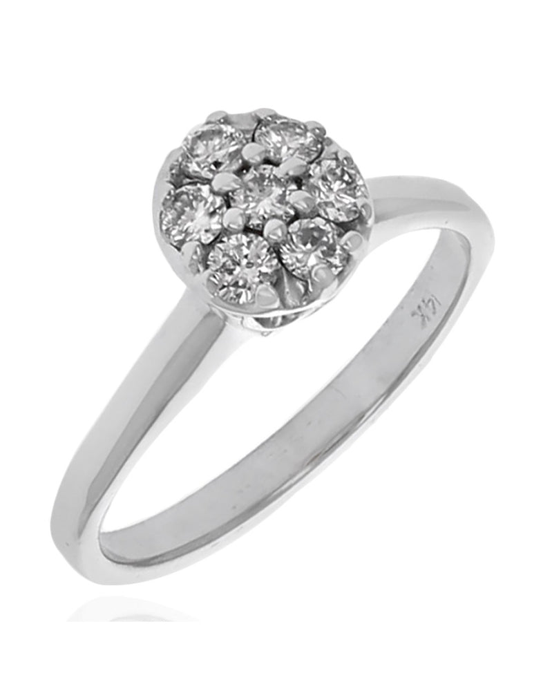 Diamond Cluster Ring in White Gold