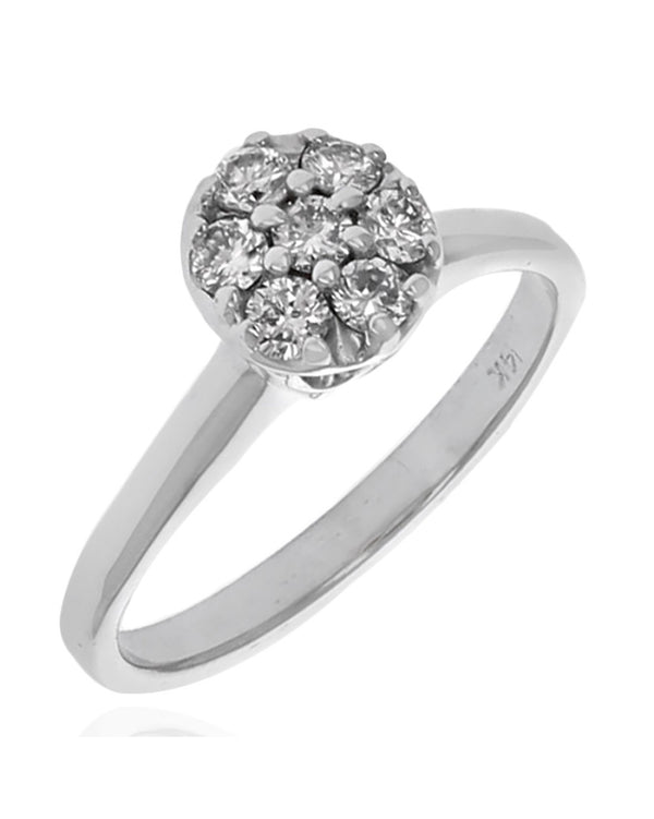 Diamond Cluster Ring in White Gold