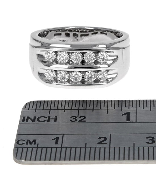 Gentleman's 2 Row Diamond Tapered Band