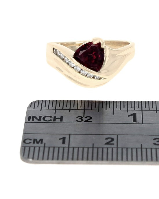 Trillion Garnet and Diamond Ring