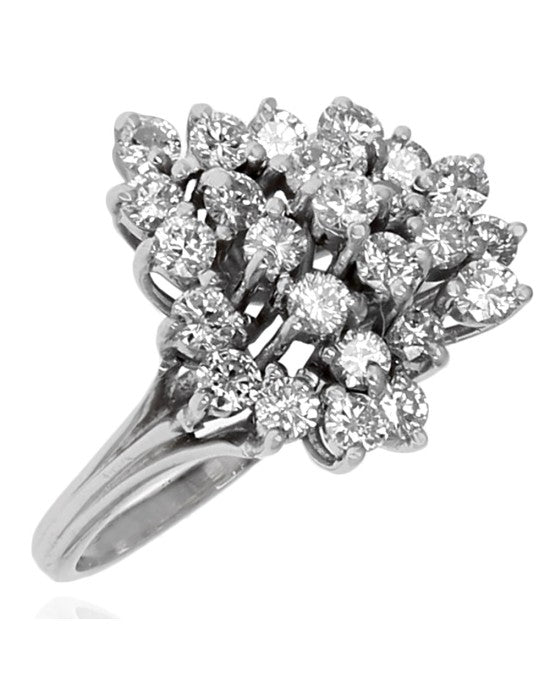 Diamond Cluster Ring in White Gold