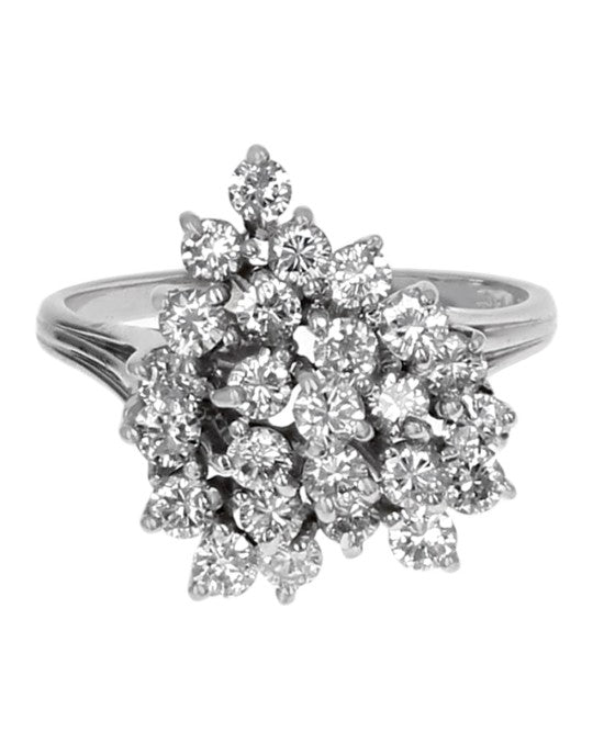 Diamond Cluster Ring in White Gold