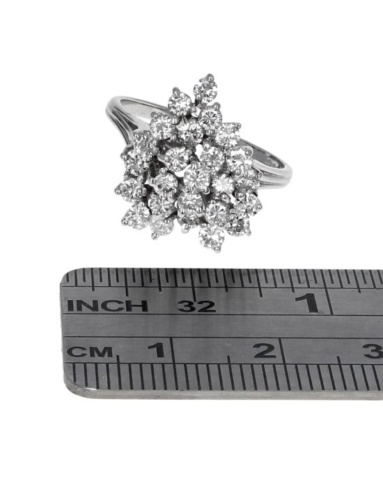 Diamond Cluster Ring in White Gold