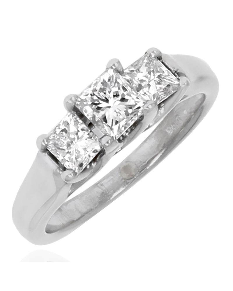 3 Stone Princess Diamond Ring
