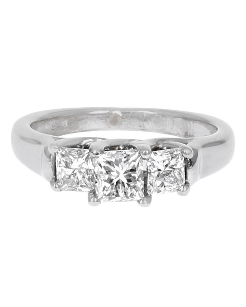 3 Stone Princess Diamond Ring