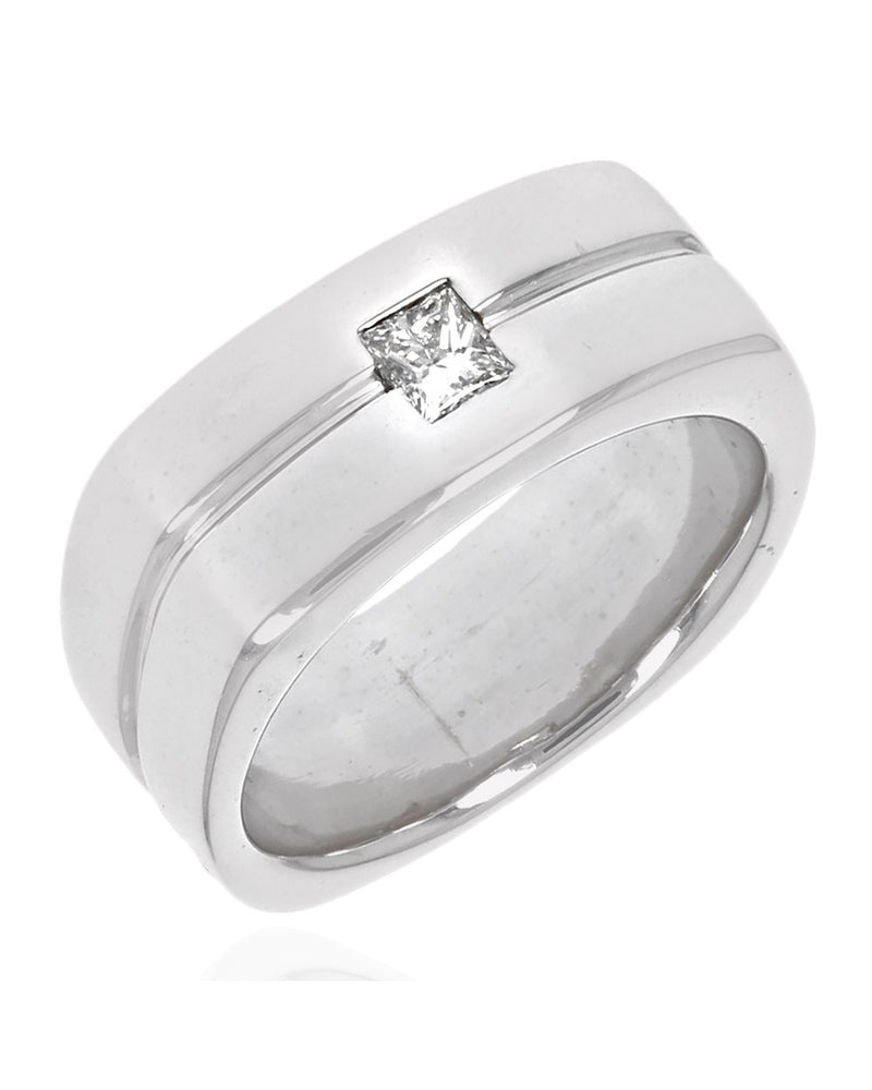 Gentlemans Princess Diamond Solitaire Band