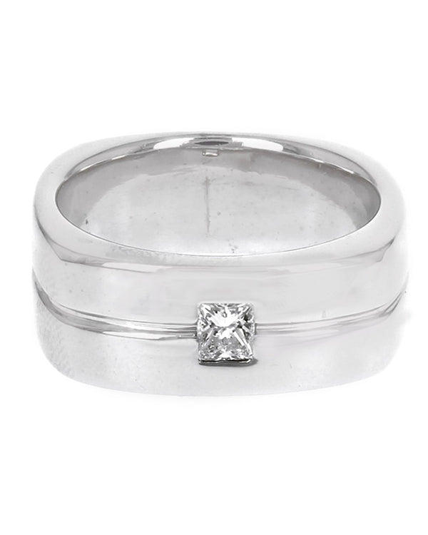 Gentlemans Princess Diamond Solitaire Band