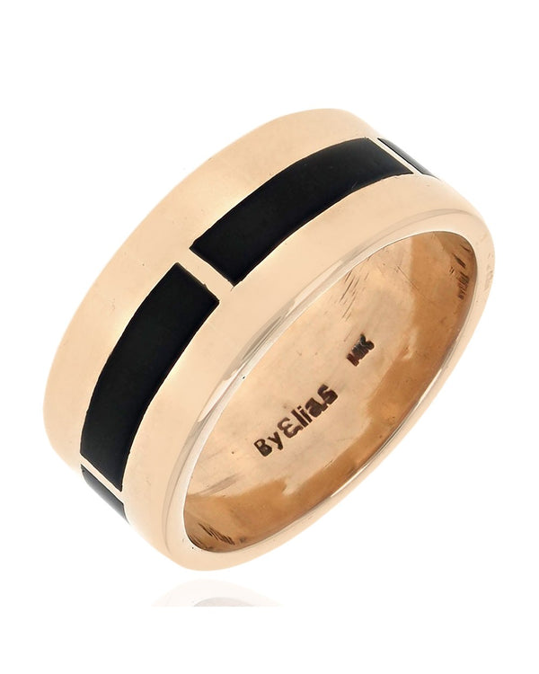 Elias Gentlemans Black Onyx Inlay Band