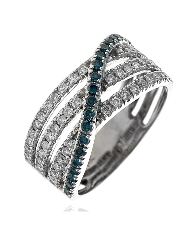 White and Blue Diamond Crossover Band