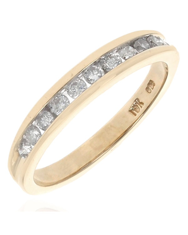 Diamond Tapered Band in Yellow Gold