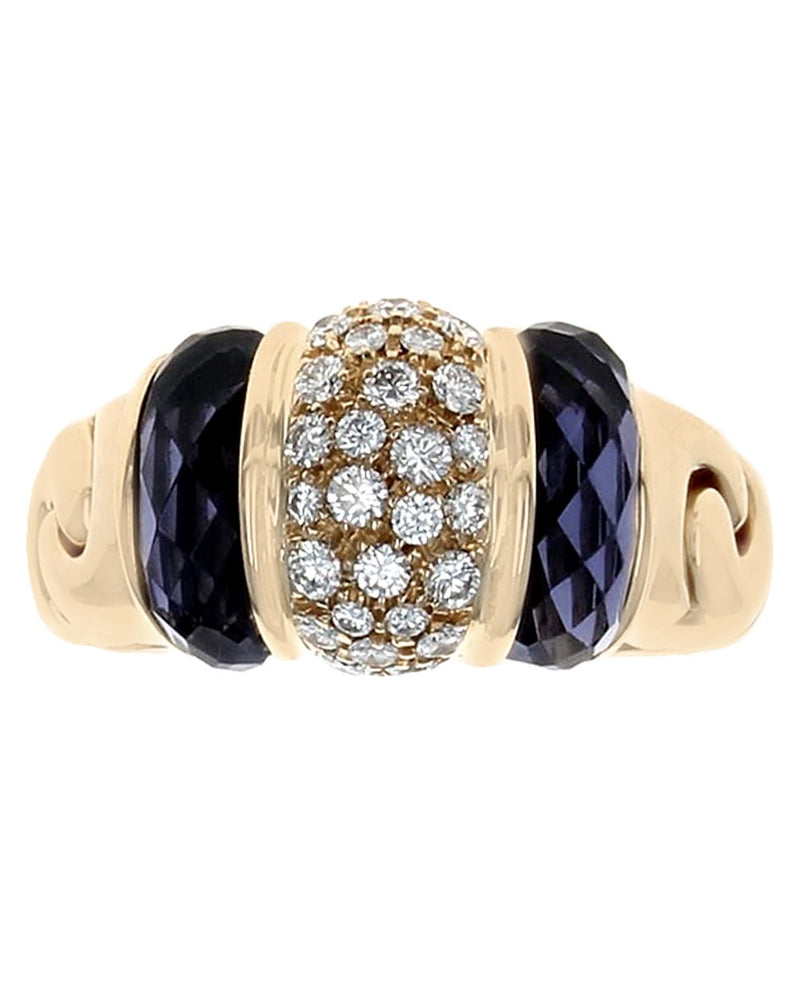 Bvlgari Iolite Slice and Diamond Pave Ring