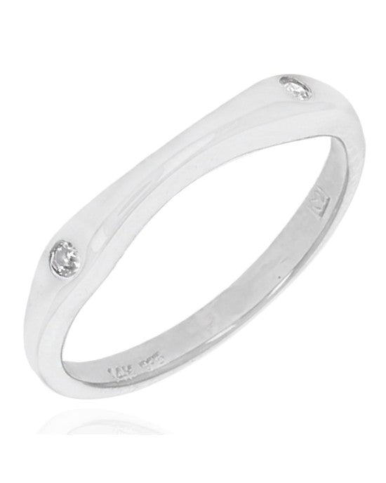 Diamond Stack Ring in White Gold