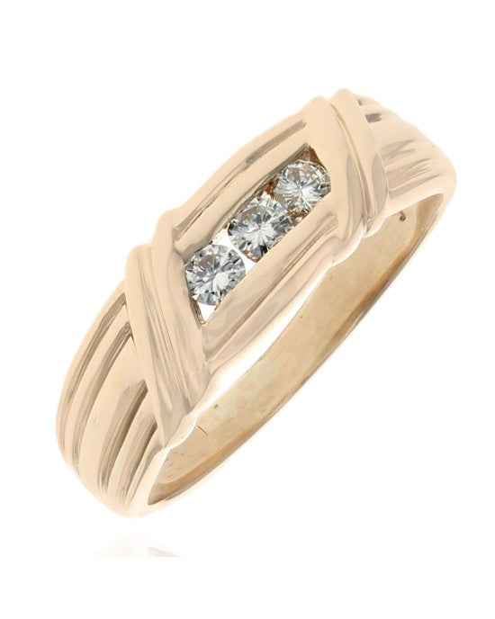 Gentleman's Diamond Fluted Band