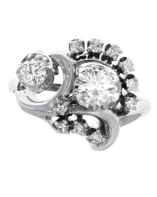 Diamond Floral Motif Ring