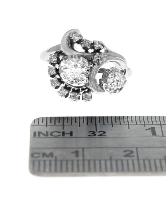 Diamond Floral Motif Ring