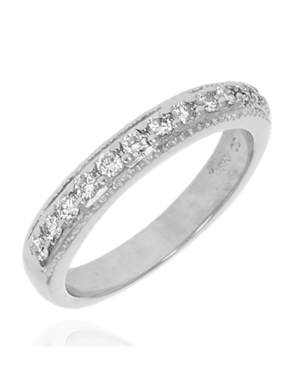 Diamond Milgrain Accent Band in White Gold