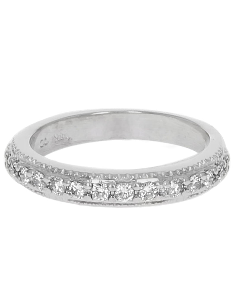 Diamond Milgrain Accent Band in White Gold