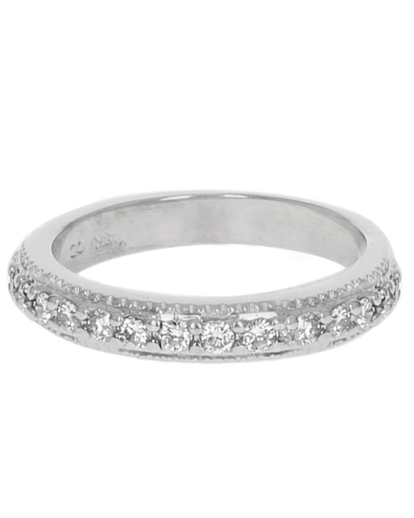 Diamond Milgrain Accent Band in White Gold