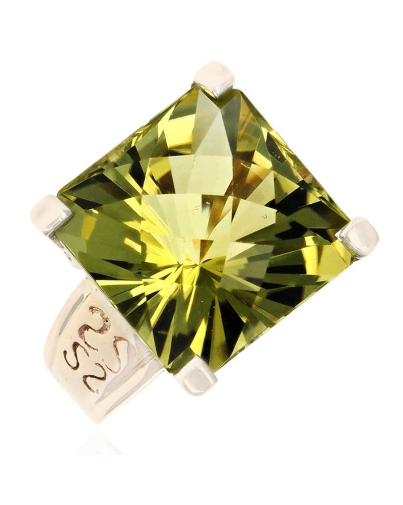 2 Tone Lemon Quartz Ring