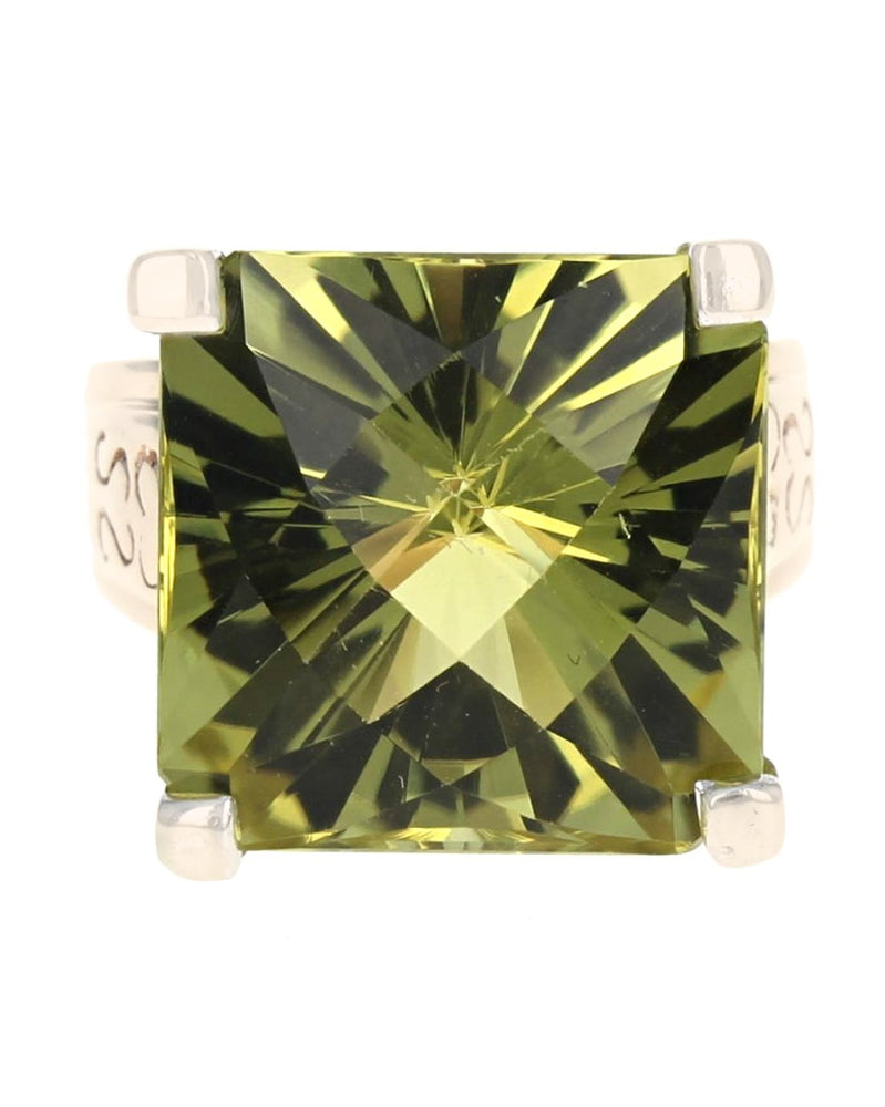 2 Tone Lemon Quartz Ring