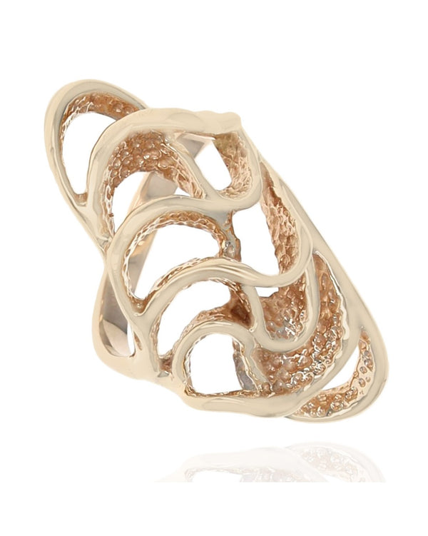 Elongated Freeform Wave Ring