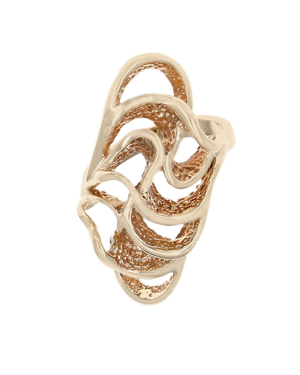 Elongated Freeform Wave Ring