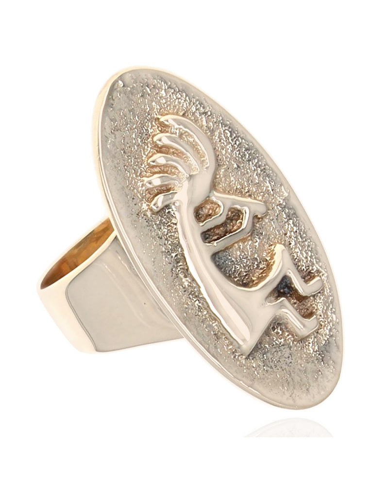 Elongated Oval Top Kokopelli Ring