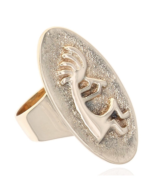 Elongated Oval Top Kokopelli Ring