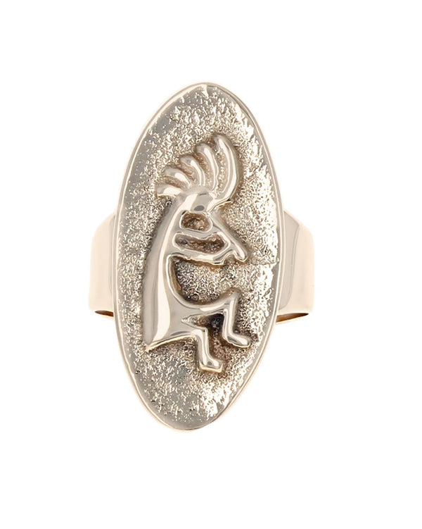 Elongated Oval Top Kokopelli Ring
