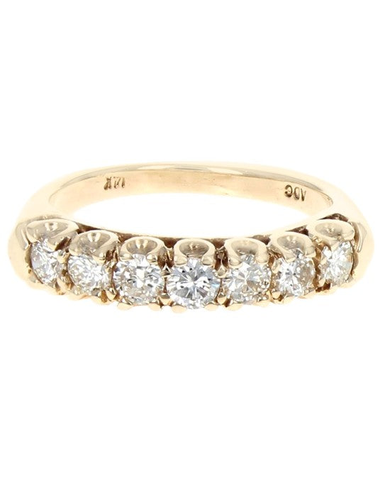 Diamond Scallop Edge Ring in Yellow Gold