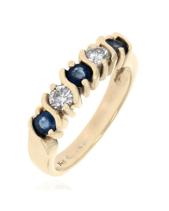 Alternating Sapphire and Diamond S Band