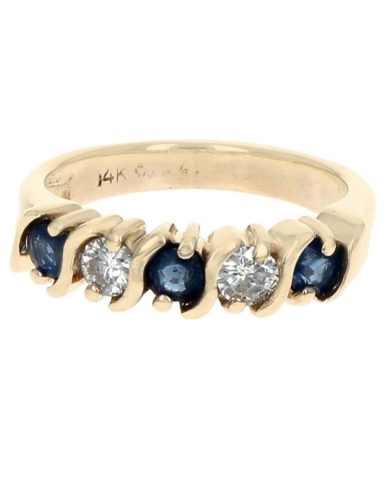 Alternating Sapphire and Diamond S Band