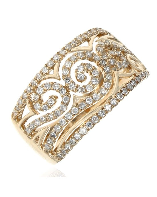 Diamond Cut Out Scroll Band