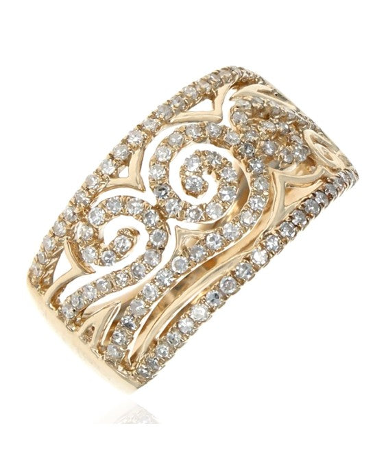 Diamond Cut Out Scroll Band