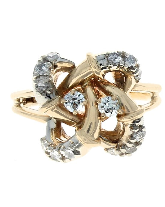 Diamond Swirl Crossover Ring
