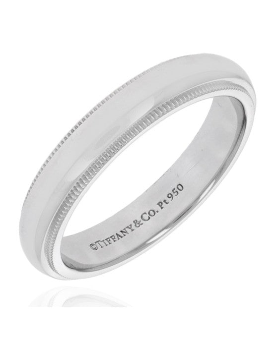 Tiffany & Co. Platinum Milgrain Edge Band