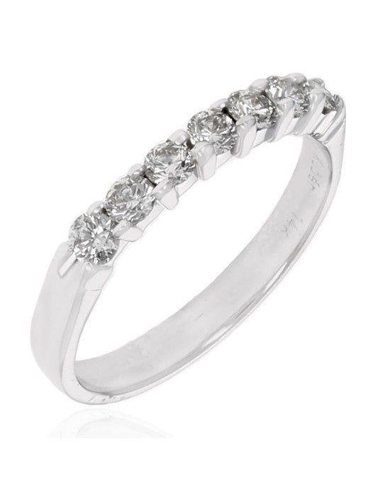 Diamond Shared Prong Ring in White Gold