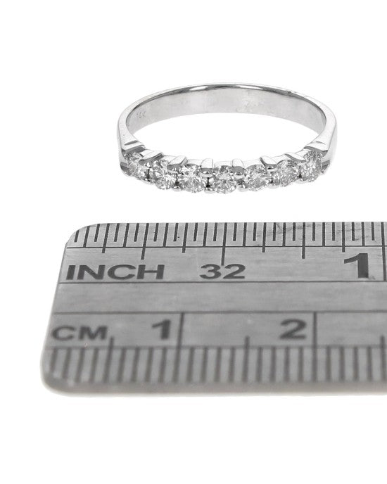 Diamond Shared Prong Ring in White Gold