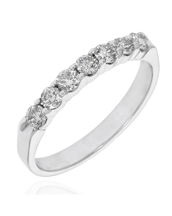 Diamond Shared Prong Ring in White Gold