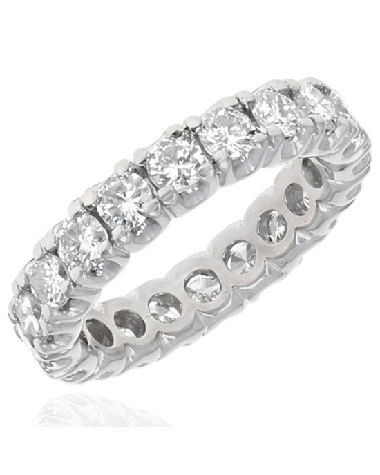 Round Brilliant Cut Diamond Eternity Band in Platinum