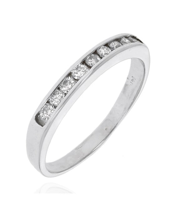 Round Diamond Band in White Gold