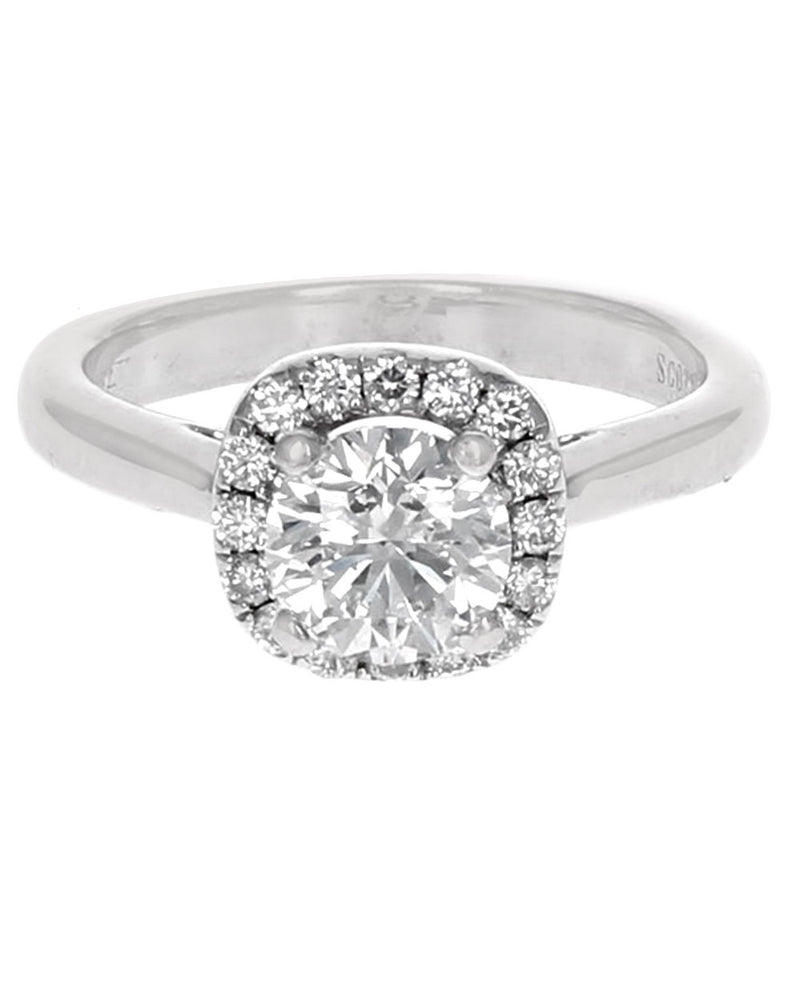 GIA Certified Round Brilliant Cut Diamond Solitaire Ring in 14KW