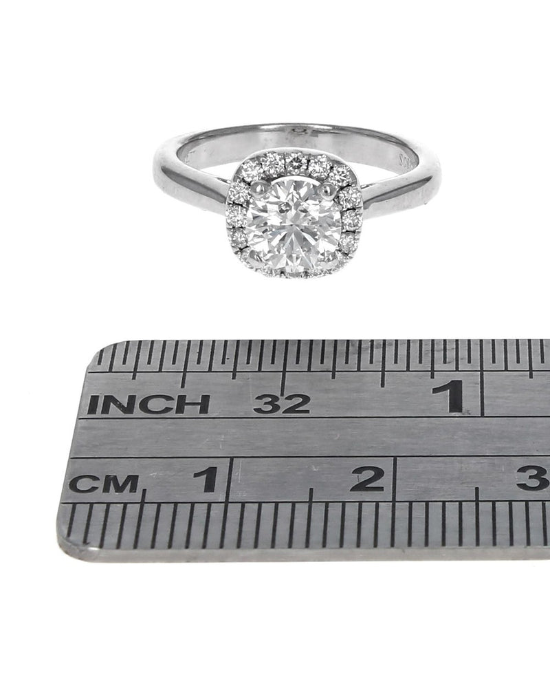 GIA Certified Round Brilliant Cut Diamond Solitaire Ring in 14KW