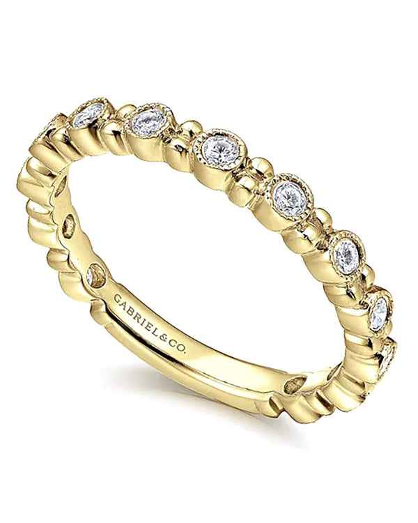 Gabriel & Co. Stackable Collection Diamond and Bead Spacer Ring