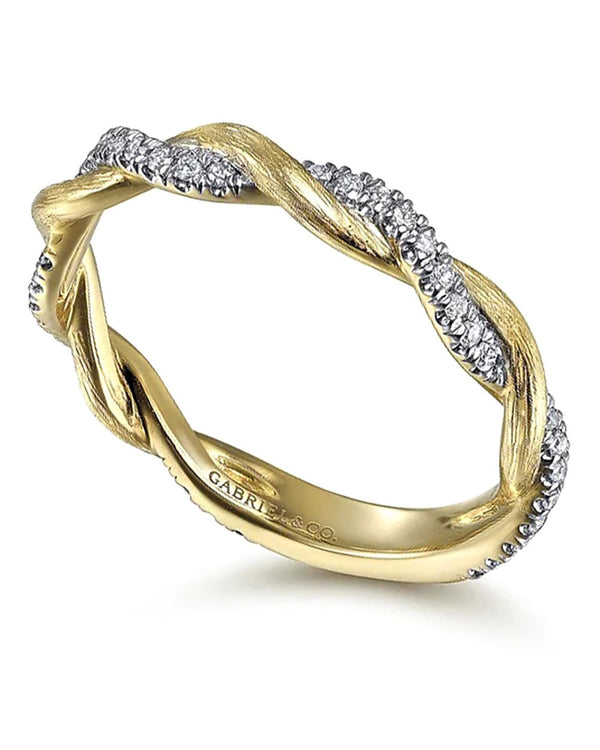 Gabriel & Co. Stackable Collection Diamond Twisted Ring