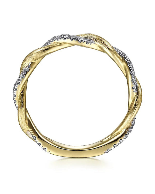 Gabriel & Co. Stackable Collection Diamond Twisted Ring