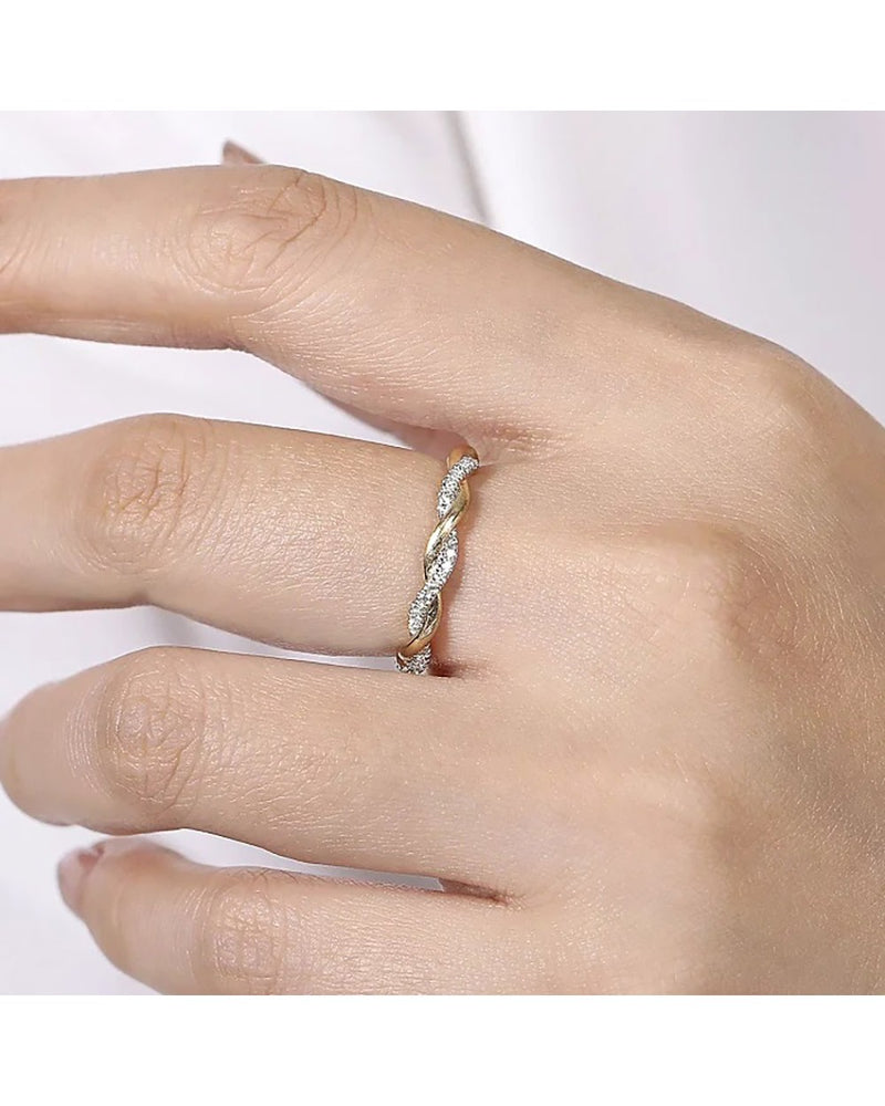 Gabriel & Co. Stackable Collection Diamond Twisted Ring