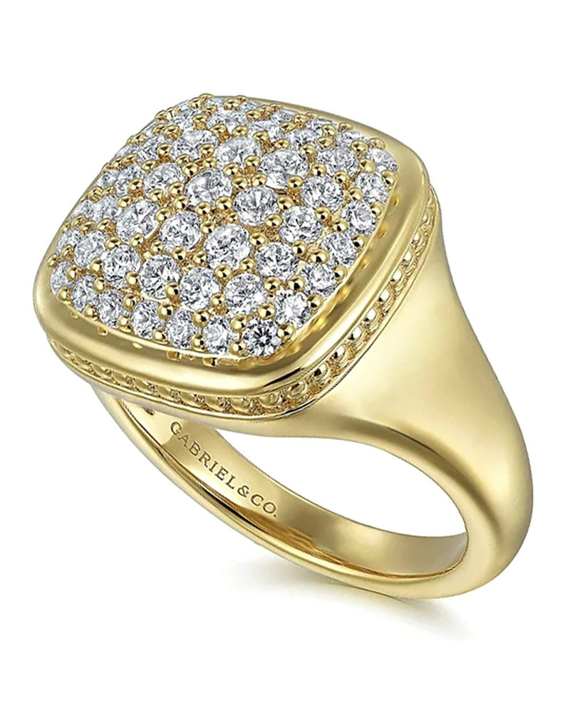 Gabriel & Co. Bujukan Collection Diamond Signet Ring