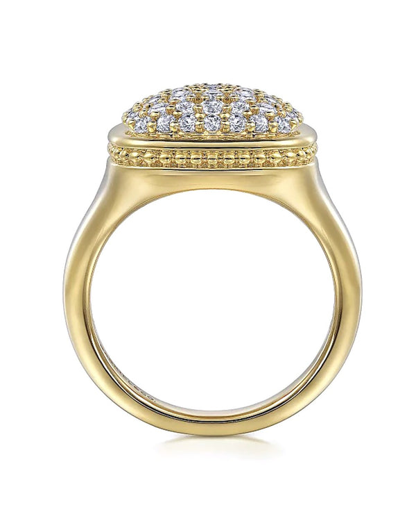 Gabriel & Co. Bujukan Collection Diamond Signet Ring