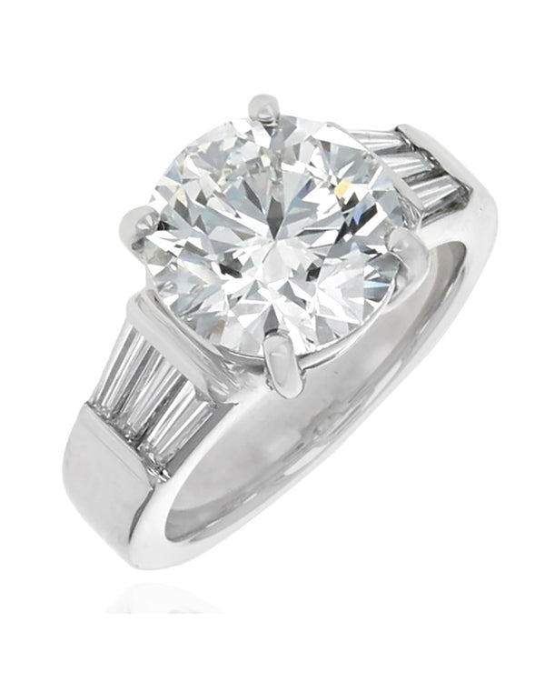 GIA Certified Round Brilliant Cut Diamond Solitaire Ring in Platinum